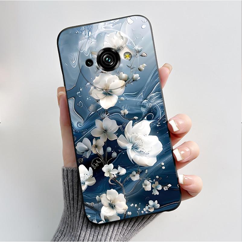 Phone Case For Oukitel C59 Pro Casing Luxury Fashion Butterfly Flower Cellphone Cases Black Jelly Soft Slim Silicone Back Cover