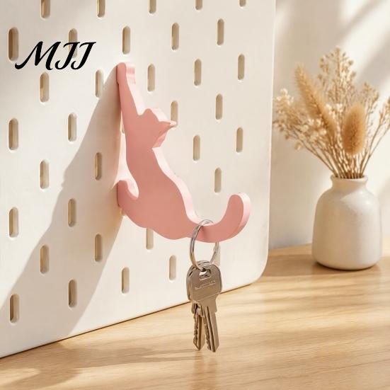 Space Saving Wall Hooks 4PCS Cat Shaped Hangers for Pegboard, Organizer Decorative Storage Easy Install Pegboard Hooks, Stable PLA Structure