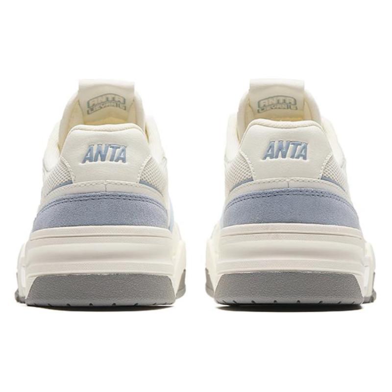 Anta Flame 5.0 Slip Resistant Abrasion Resistant Low top Skateboard Shoes Women's White Blue Sneakers 122428081-4