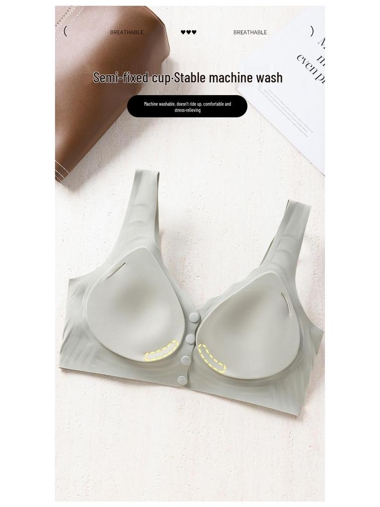 Seamless Wire-Free Front Closure Nursing Bra—Breathable, Soft Support, Comfortable Fit