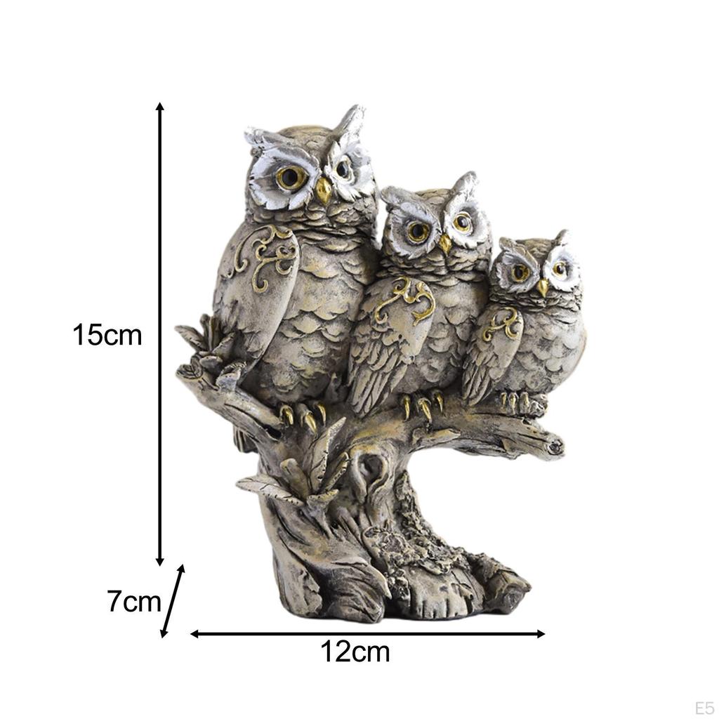 Owl Figurines Animal Statue Miniature Figurine Sculpture for Living Room Bedroom