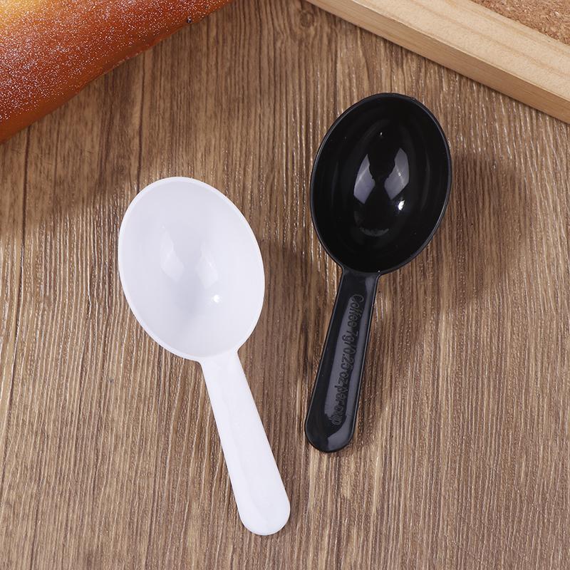 10Pcs 7g 15ml Black White Measuring Teaspoon Scoop Plastic Measuring Spoons Milk Powder Spoon Coffee Beans Container Scoops