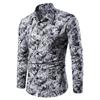 Spring Autumn Men's Lapel Dragon Pattern Shirt Fashion Print Long Sleeve Men Shirts