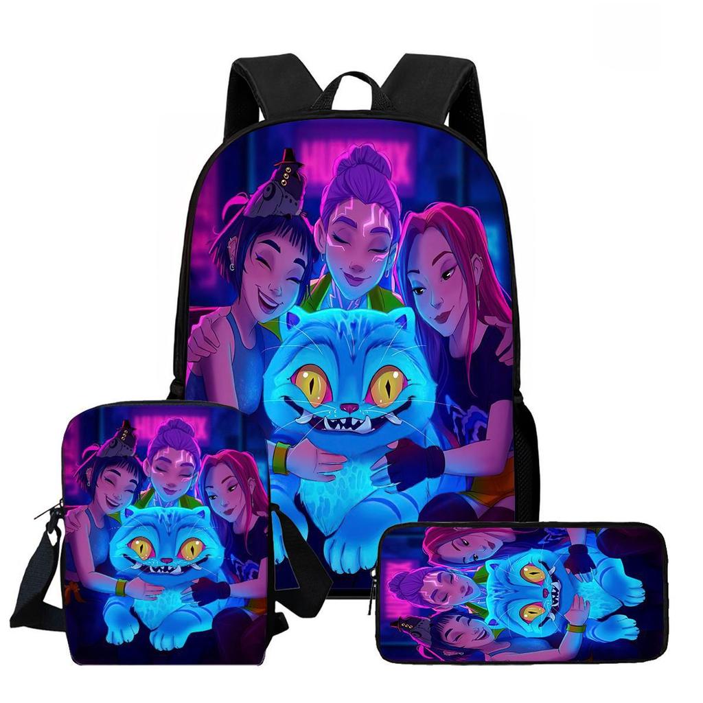 Kpop Hexenjäger High Definition Druck Große Kapazität Hoher Wert Anti-Buckel Verschleißfest Große Kapazität Schultasche Grundschule
