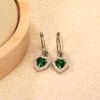 Clearly Colored Cubic Zirconia Drop Earrings For Woman Dancing Party Accessories Luxury Shiny Zircon Geometric Clip