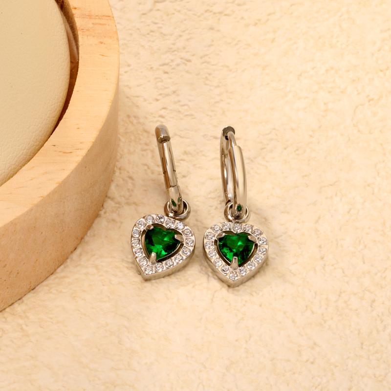 Clearly Colored Cubic Zirconia Drop Earrings For Woman Dancing Party Accessories Luxury Shiny Zircon Geometric Clip