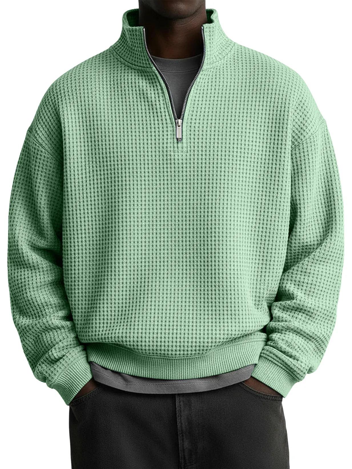 

2025 Autumn/Winter Men s Casual Versatile Loose Zip-Up Hoodie L світло-зелений колір