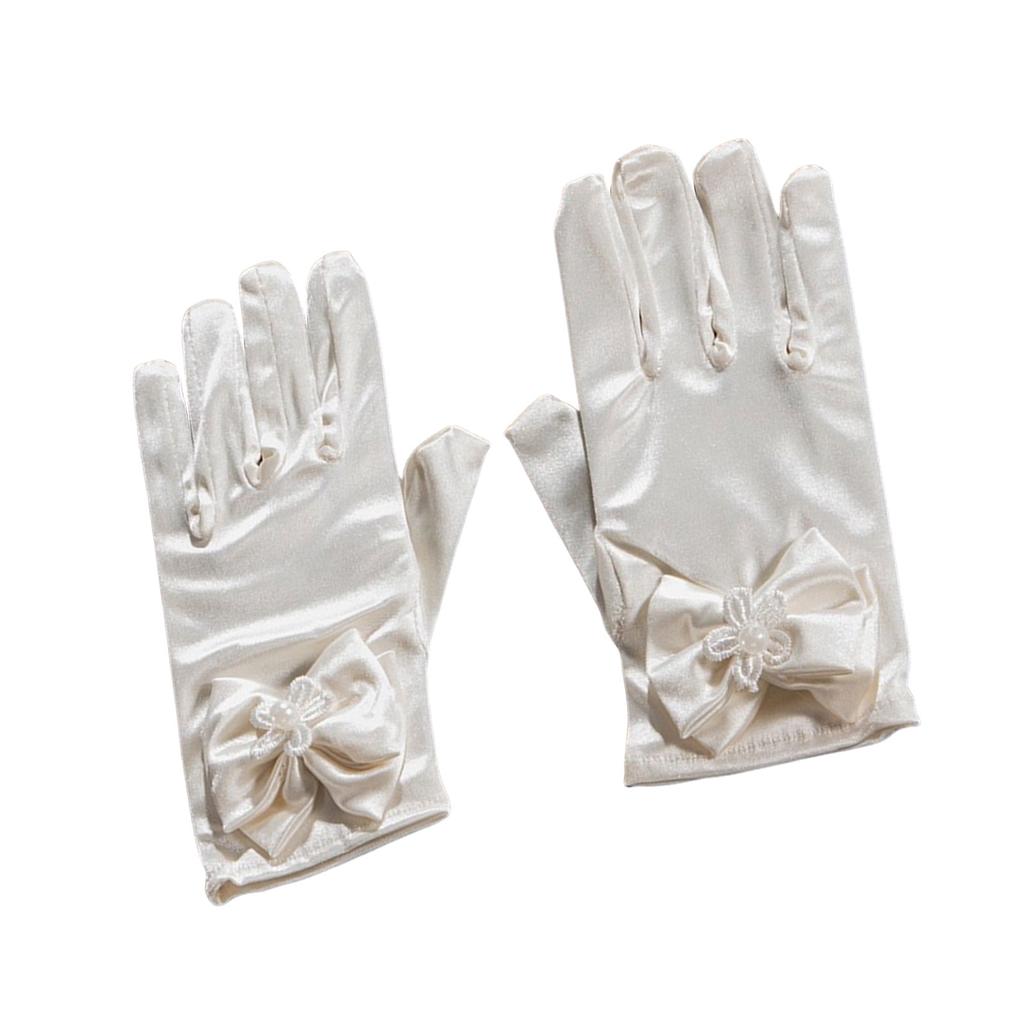 Bowknot Kid Gloves for Funeral Formal Tuxedo Parades Costume Gloves Halloween Bowknot Gloves Girls Boys Cosplay Supplies