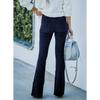 2026 Spring/Summer Women's Solid Color High-Waisted Slim Fit Slight Flare Corduroy Elastic Waist Casual Pants