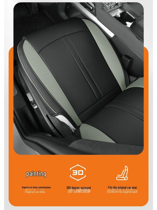 Equation Leopard Titanium 3 Full Leather Breathable Car Seat Cover for All Seasons