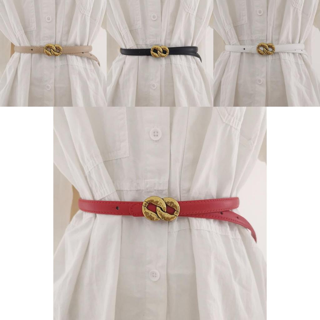 Genuine Leather Womens Waist Belt For Dresses And Coats With Silver Alloy Buckle For Casual And Office Wear