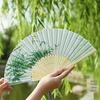 Er Qing Ancient Chinese Hanfu Dance Fan: Portable Silk Fan for Women