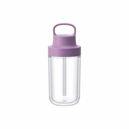 KINTO To-Go Bottle, 360ml, Purple, with Straw, Lightweight, Dishwasher Safe, Double Walled, 20064
