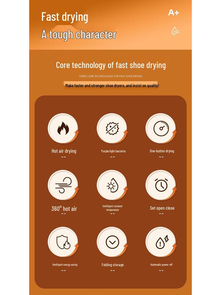 Timed Shoe Dryer & Sterilizer: Deodorize and Warm Shoes for Home & Students