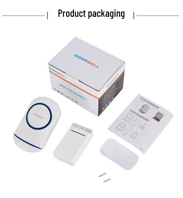 Wireless Smart Music Doorbell with Dual Alerts and Long-Range Elderly Call Button - Battery-Free