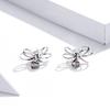 Yinziyun Sterling Silver Bow & Heart Earrings - S925 Christmas Jewelry for Women (SCE962)