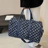 Women's Personalized Trendy Design Cloth Fleece Flu Portable Travel Bag Niche Checkered Luggage Storage Bag