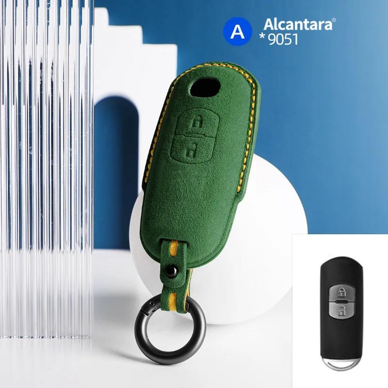 Interior Mouldings Alcantara Car Key Smart Remote Case Cover Shell For Mazda 2 3 6 Cx3 Cx5 Cx7 Cx9 Mx5 2 Buttons Keychain Access