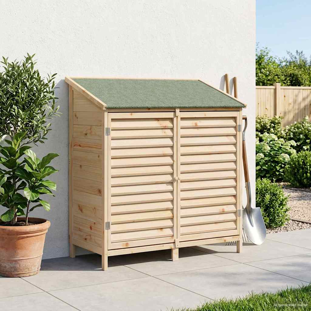 Garden Shed Natural 106 x 56 x 113.5 cm Solid Spruce Wood
