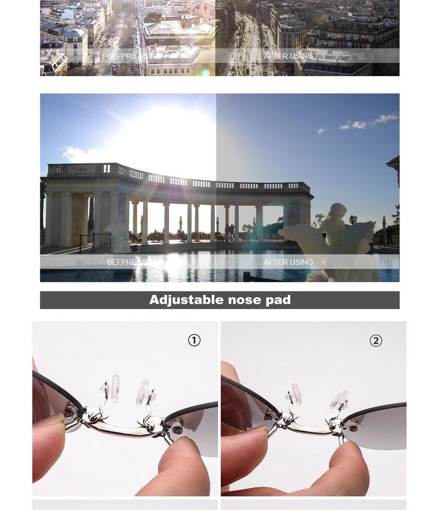 Rimless Retro Round Ultralight Clip-on Sunglasses - Matrix Morpheus Style