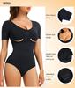 Damen Kurzarm Body Shapewear zur Bauchkontrolle Nahtlose T-Shirts Taillentrainer Schlankmachender Body Shaper Tanktops