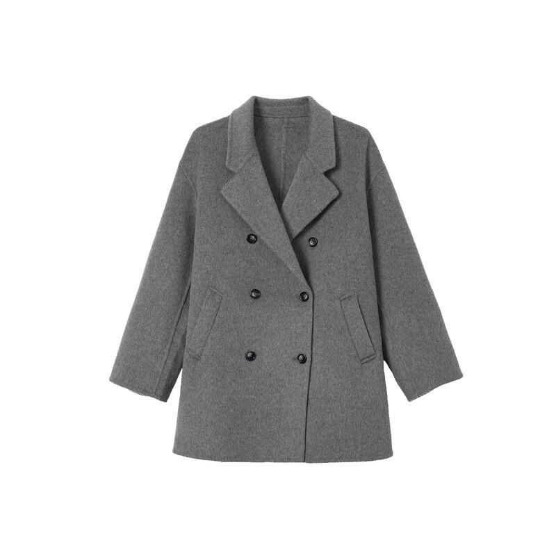 Demana British Writer Women's Double-Breasted Wool Blend Coat