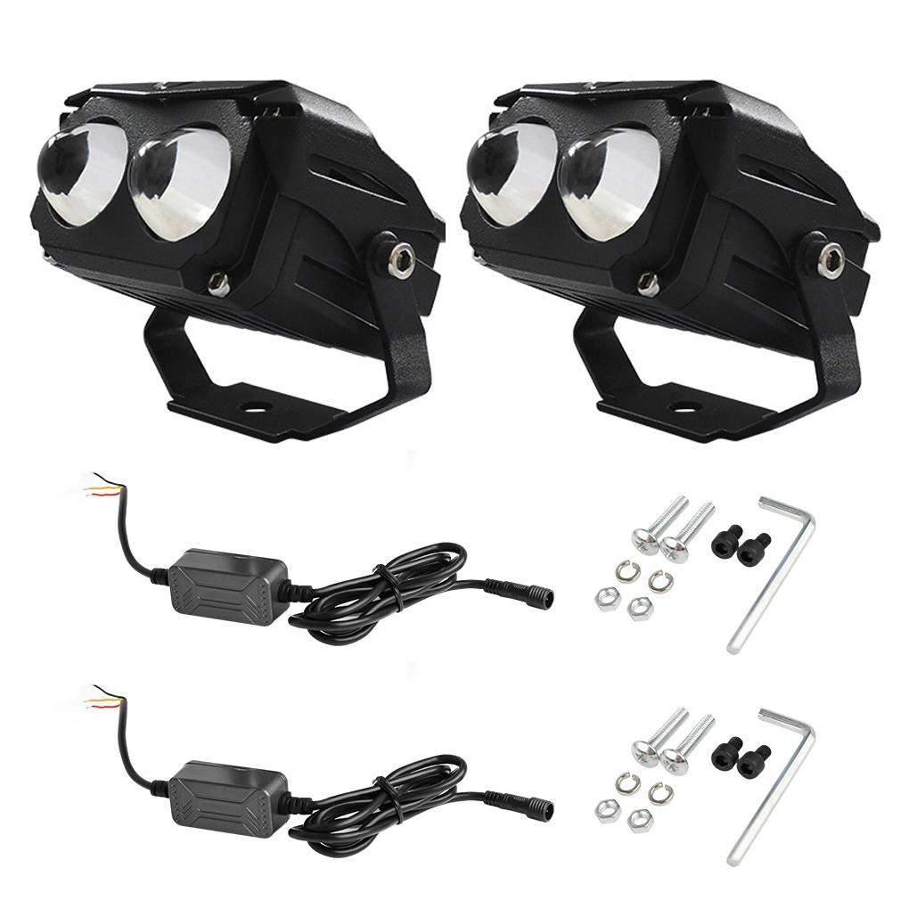 1 Pair Motorcycle light 30W 12000lm Detachable External Drive lamp Spotlight Lighting Supplies with Mounting Screws