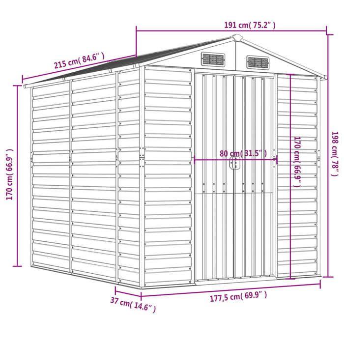 VidaXL Abri de Jardin, Cabane à Outils avec Poignées, Remise à Outils avec Toit Inclinable, Abri de Rangement Terrasse, Vert 3188232