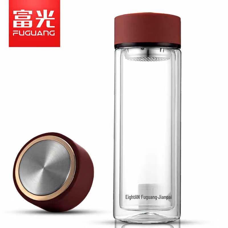Fuguang Portable Double-Layer Glass Tea & Water Cup