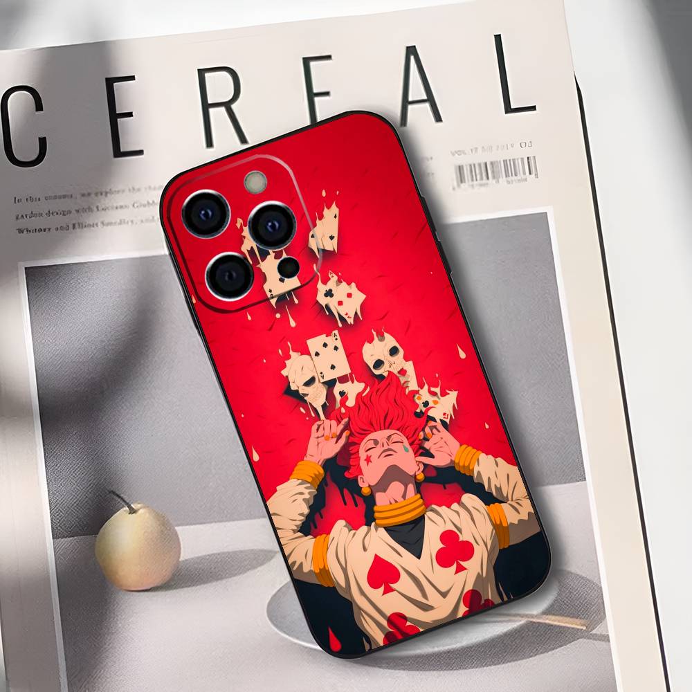 H-Hisoka H-Hunter X Hunter Phone Case For iPhone 17,16,15,14,13,12,11 Plus,Pro Max,XS,Soft Silicone Black Cover