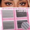 False Eyelash Extension Set Single Cluster 590 Clusters 30 + 40 + 50 + 60 + 80 + 100D Eyelashes