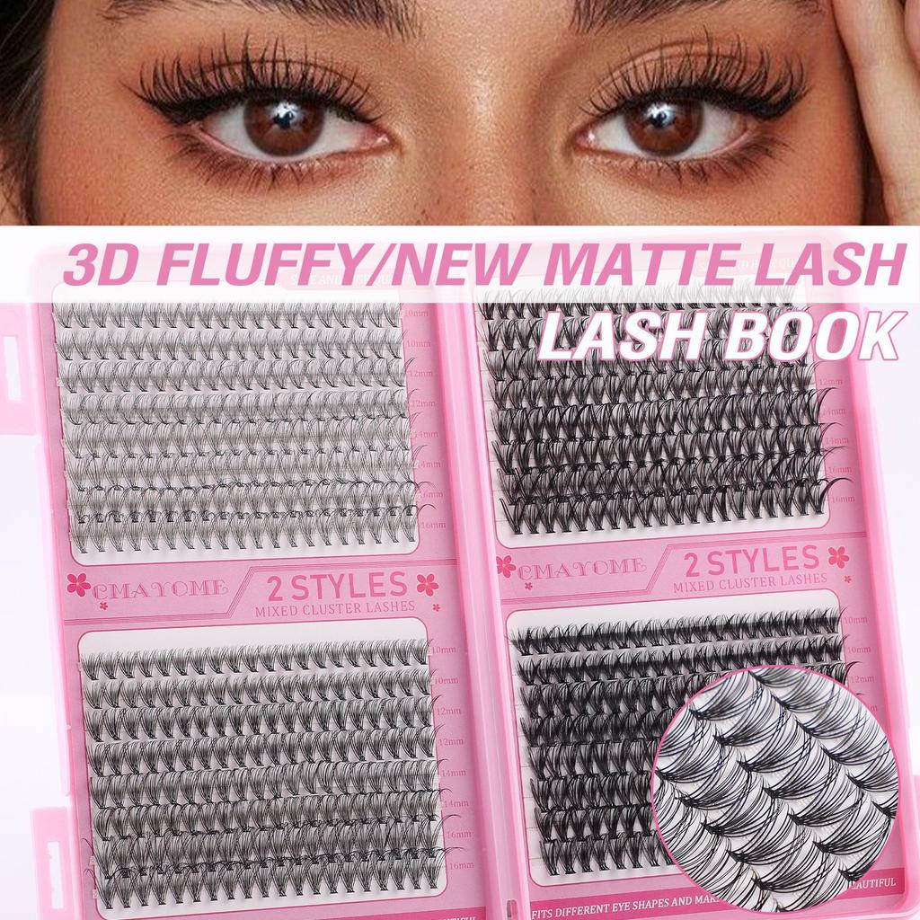 False Eyelash Extension Set Single Cluster 590 Clusters 30 + 40 + 50 + 60 + 80 + 100D Eyelashes