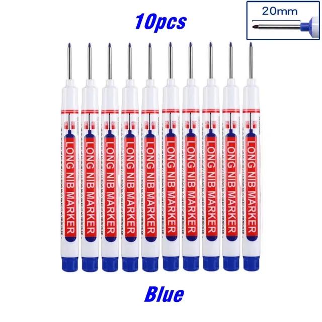 10 Teile/satz Mehrzweck-Marker mit 20 mm tiefem Loch und langer Spitze für Metallperforationsstift, wasserdicht, für Badezimmer, Holzbearbeitungsdekor-Werkzeug