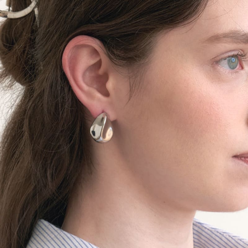 Halden Big Atypical Polka Dots Earrings (E053_silver)