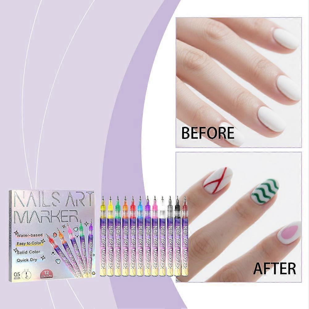 Nail Art Graffiti Pen Set Quick-Drying Long-Lasting Fine Tip Craftsmanship