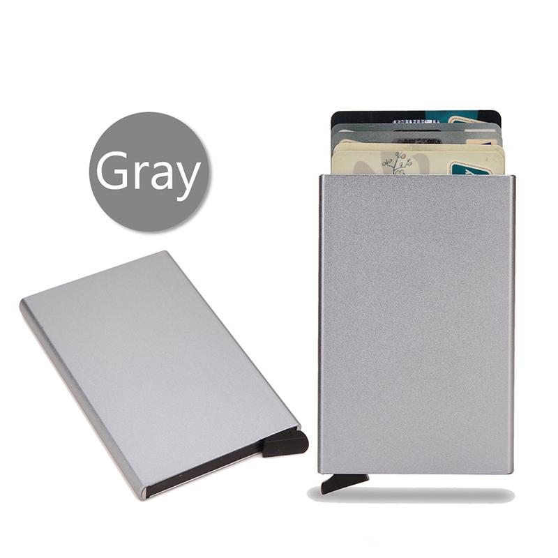 Minimalist Metal Pop Up Card Holder Wallet - Thin Slim Men's Luxury Small Purse and Card Protector Case