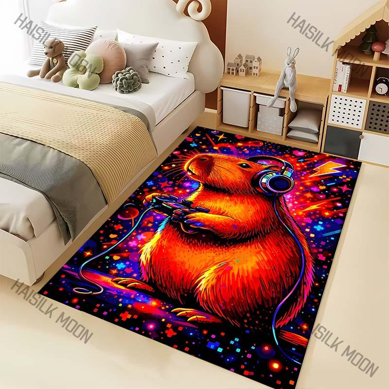 Cartoon guinea pig gaming print Carpet for Living Room Bedroom Sofa Home Decor Rus Non-slip Floor Mat Luxury Gift
