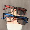Photochromic Myopia Glasses for Men Women Sports Anti-blue Light Near Sight Eyewear Color Changing Black Red Frame Eyeglasses