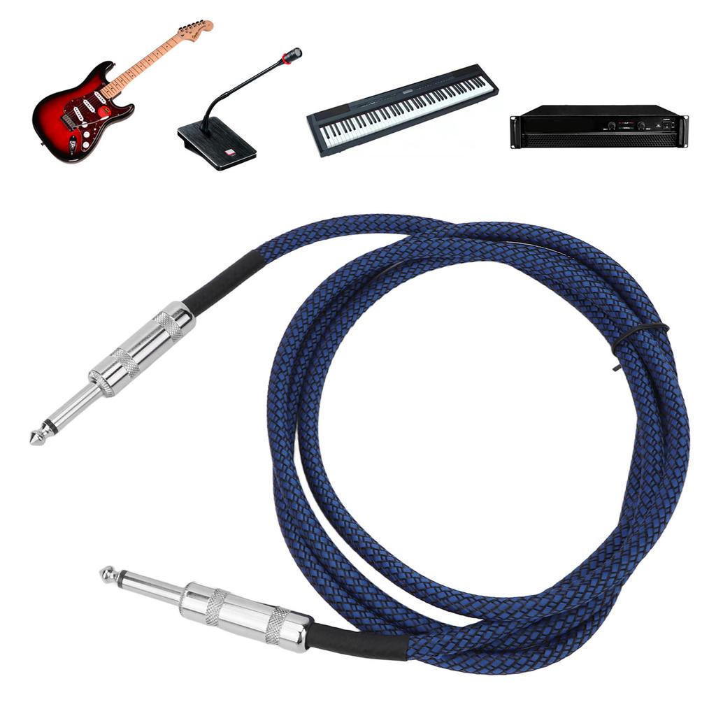 1Celsius4 Inch Cable Guitar Cable Bass Noise Reduction Braid Shielding 6.35mm Instrument Cable for Electric Guitar Amplifier