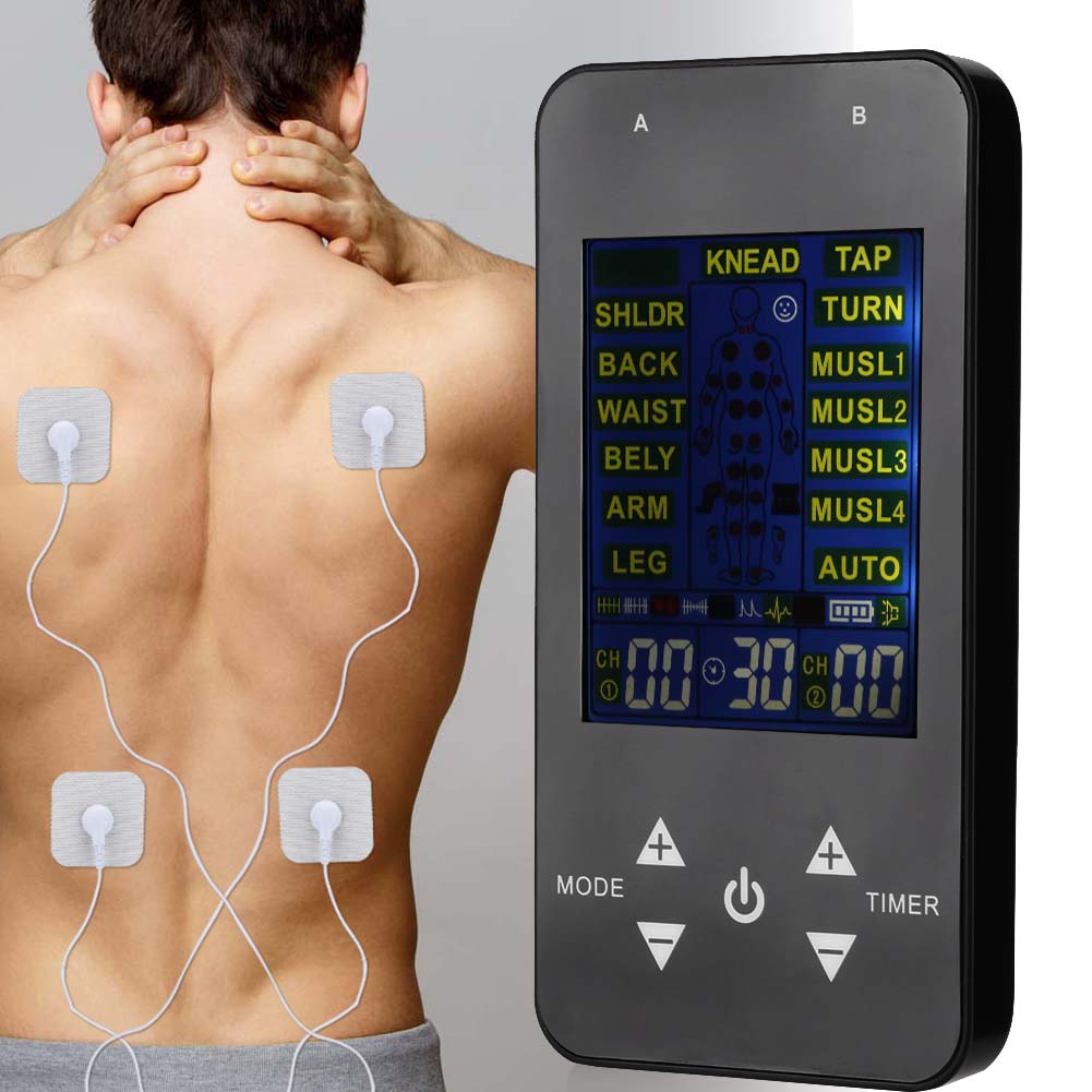 TENS EMS Electric Massager Pulse Muscle Stimulator Electrode Pads Digital Ease Pain Machine
