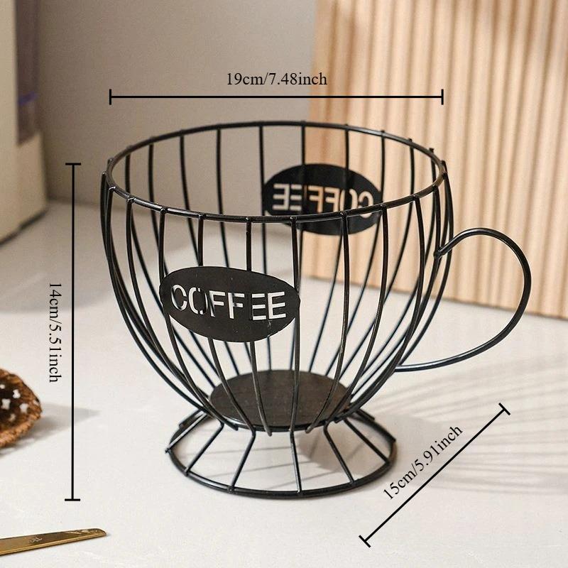 

1PC Coffee Capsule Storage Basket with A Sturdy and Durable Iron Frame Base Suitable for Coffee Capsules and Snacks чорний
