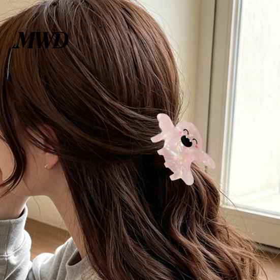 Cute Ghost Hair Clip Halloween Claw, Gripper, Firm Grip with Medium Length Shimmer for Long Hair, Comfortable Stylish Accessories Women Girls