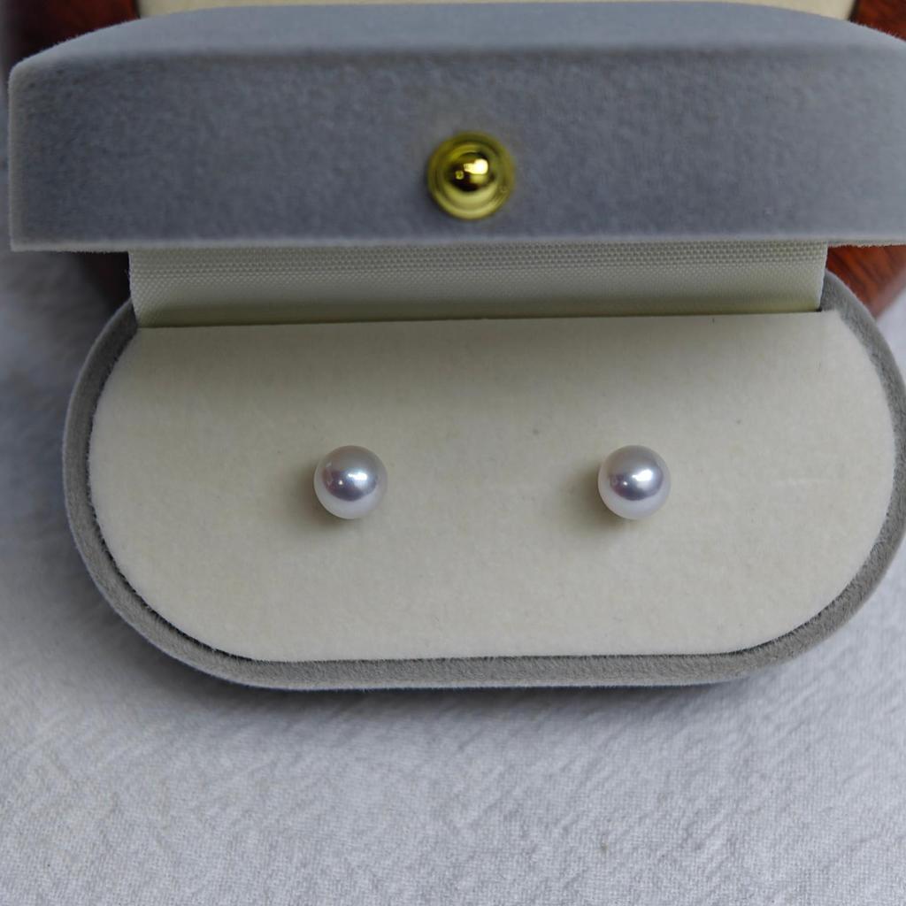 Ai Schmuck Süßwasserperlen Ohrstecker 6-7mm, Perfekt Rund Makellos S925 Silber für Damen