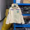 Giacca con Cappuccio da Uomo Stile Neymar Brasile Leggera Antivento Allenamento Cappotto da Esterno