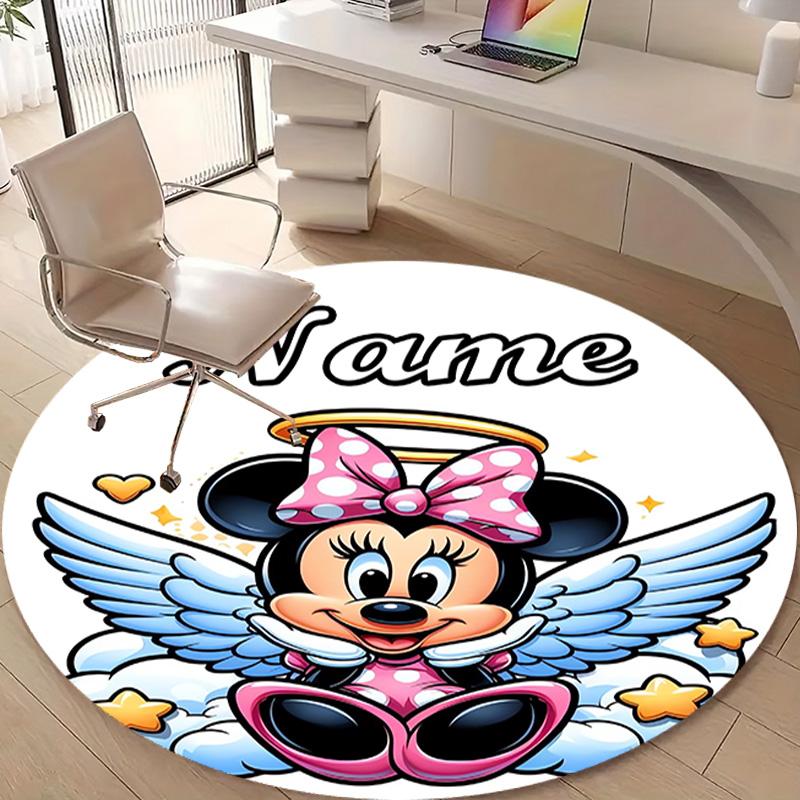 Personalized M-Minnie Round Chair Office Rug - Perfect for Mat, Office Chair & More - Ideal Gift for Birthdays and Holidays
