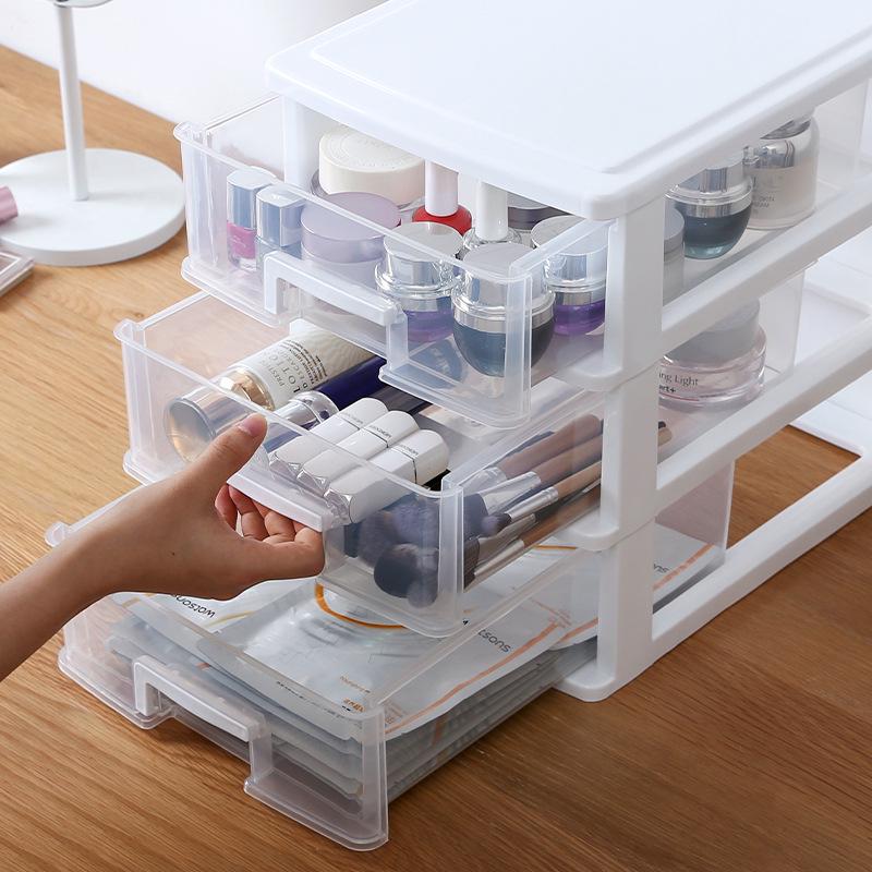 Transparent Small Drawer Desk Organizer and Storage Cabinet
