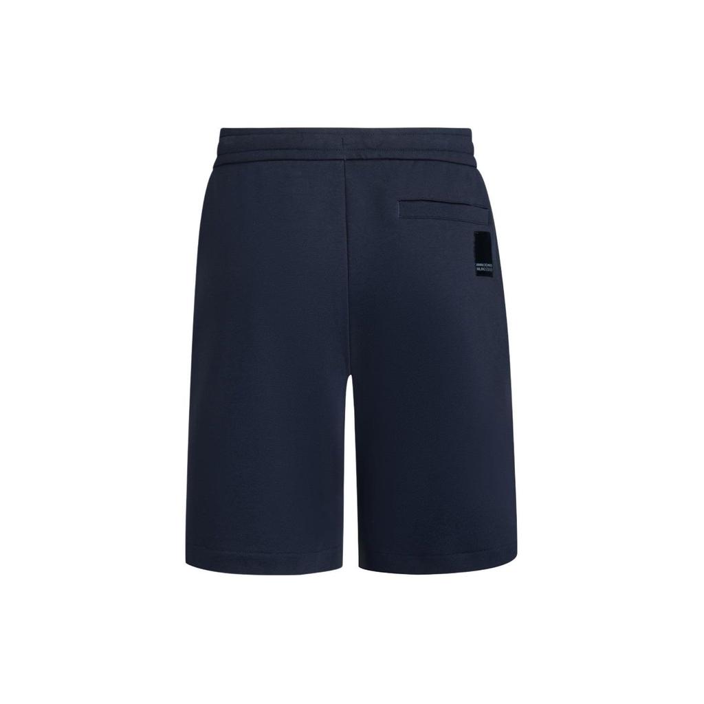 Armani Exchange SS24 Solid Logo Straight Leg Casual Shorts Men Shorts Navy 3DZSHH-ZJGGZ-15CX