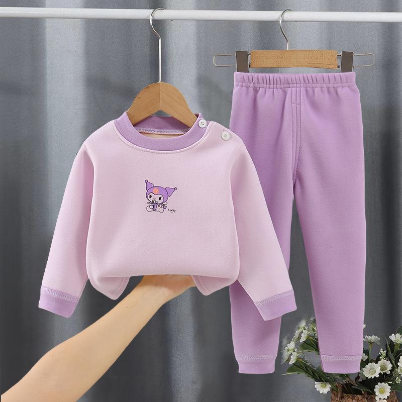 

Детский флисовый осенний комплект одежды и брюк: Теплое нижнее белье и одежда для дома для мальчиков и девочек 110cm