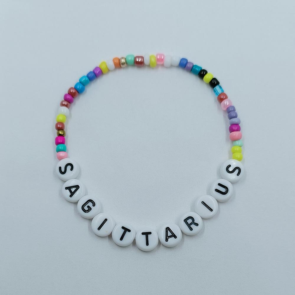 Colorful Beaded Bracelet Rainbow Friendship Bracelet Elastic Stretch Letter Beaded Bracelets for Kids Girls