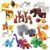 Zoo Animals Series Collection Large Size Building Blocks Assemble Add-Ons Cute Birds Beasts Elephant Tiger Blocks Education Playthings Children